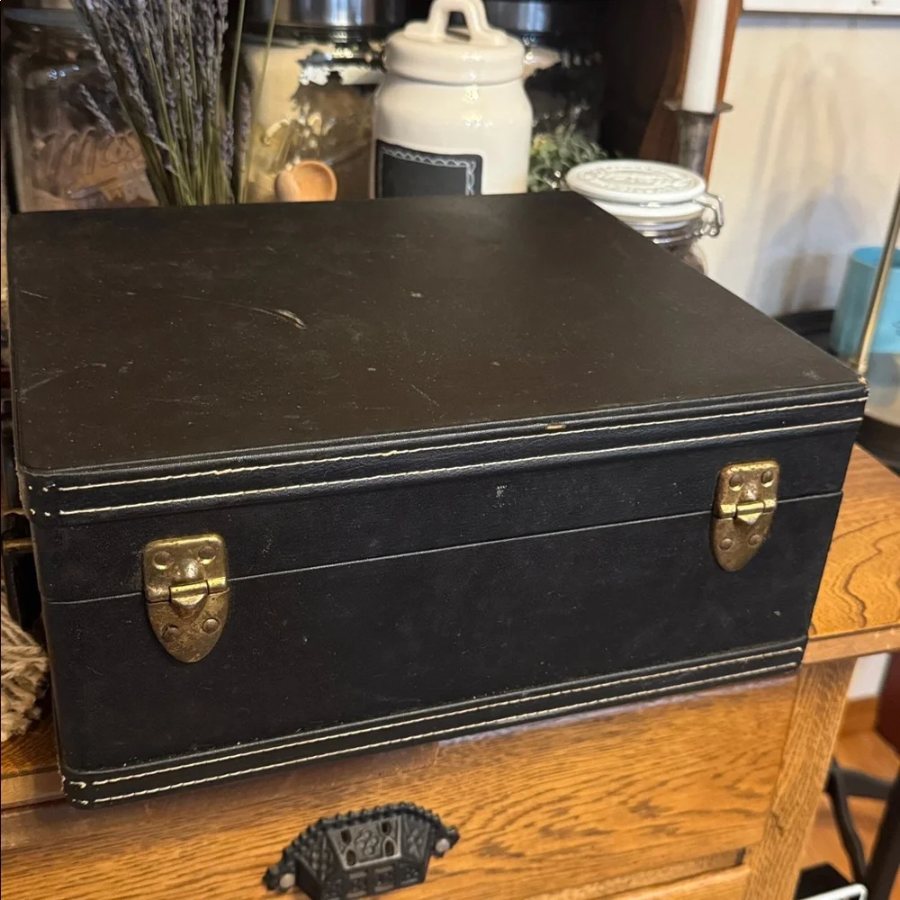 Vintage Trans-World Creations Made in CA Mid Century Black Bar Set Storage Box